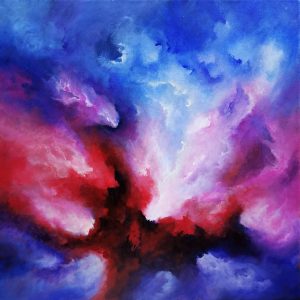 Tableau d'art abstrait acrylique 40x40cm Sem24.2024