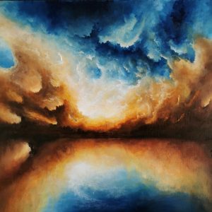 Tableau d'art abstrait acrylique 38x46cm Sem23.2024