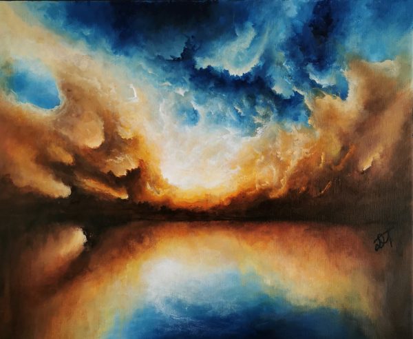 Tableau d'art abstrait acrylique 38x46cm Sem23.2024