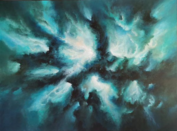 Tableau d'art abstrait acrylique 81x60cm Sem29.2024
