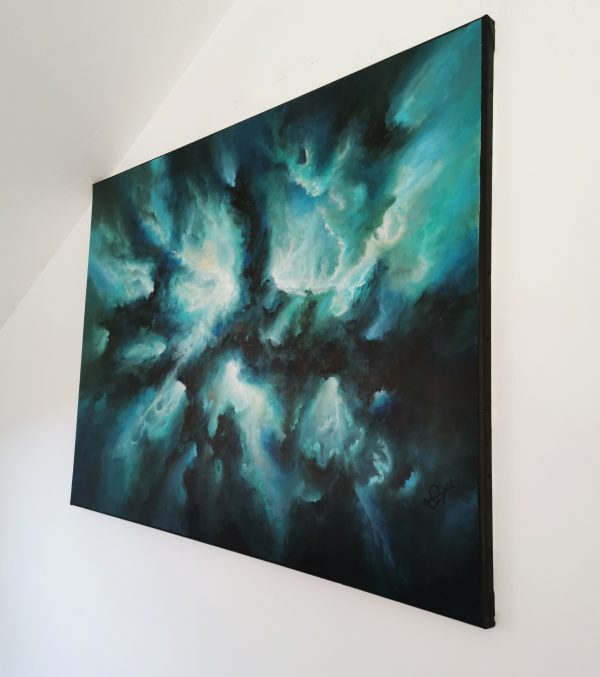 Tableau d'art abstrait acrylique 81x60cm Sem29.2024 – Image 3