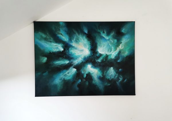 Tableau d'art abstrait acrylique 81x60cm Sem29.2024 – Image 6