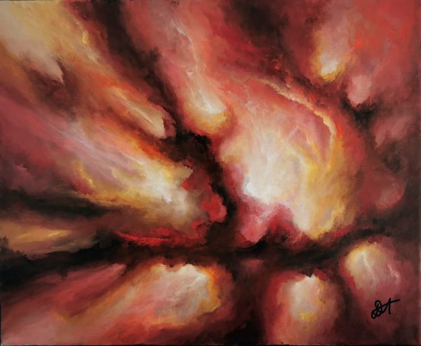 Tableau d'art abstrait acrylique 38x46cm Sem30.2024
