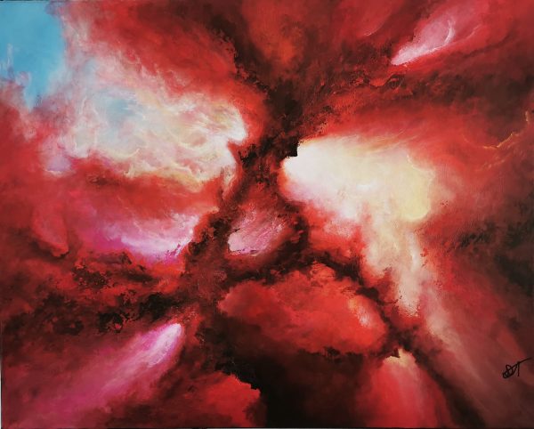 Tableau d'art abstrait acrylique 81x65cm Sem35.2024