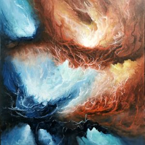 Tableau d'art abstrait acrylique 81x65cm Sem39.2024