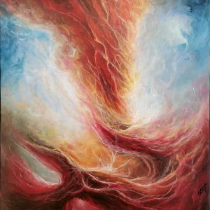 Tableau d'art abstrait acrylique 81x65cm , Tornade Emotionnelle