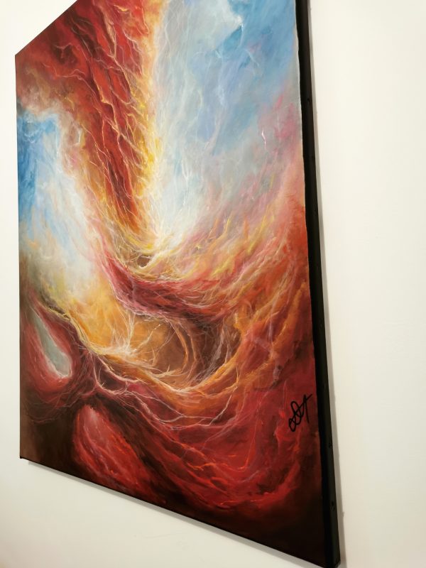Tableau d'art abstrait acrylique 81x65cm , Tornade Emotionnelle – Image 3
