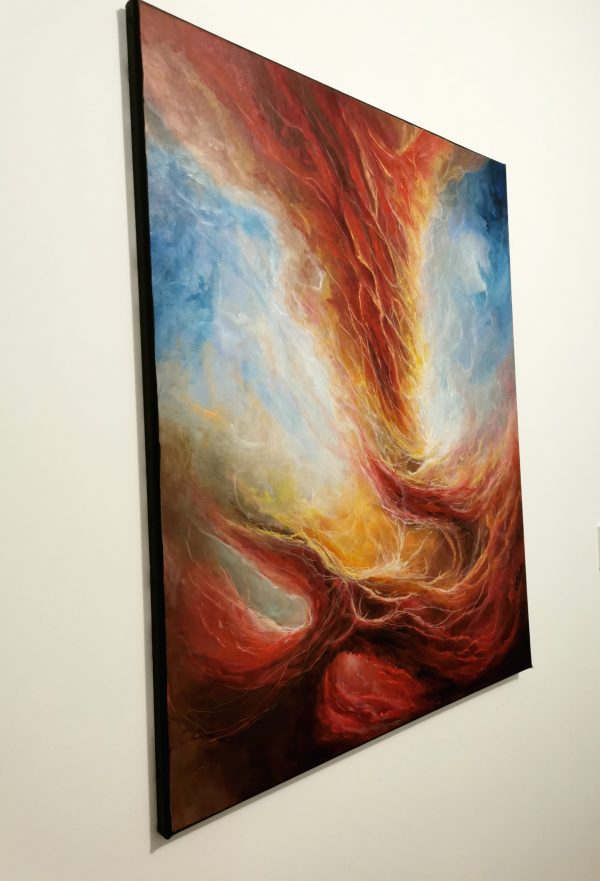 Tableau d'art abstrait acrylique 81x65cm , Tornade Emotionnelle – Image 4