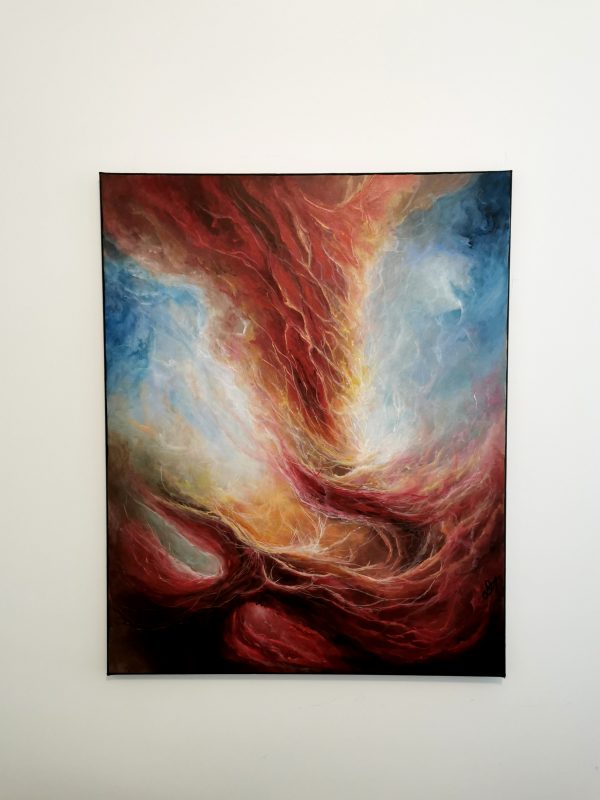 Tableau d'art abstrait acrylique 81x65cm , Tornade Emotionnelle – Image 6