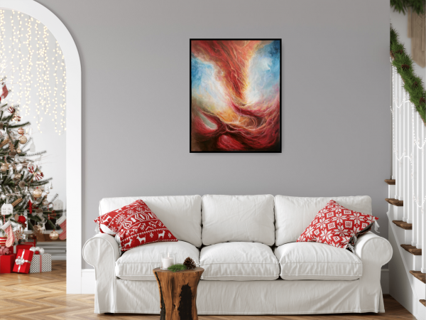 Tableau d'art abstrait acrylique 81x65cm , Tornade Emotionnelle – Image 2